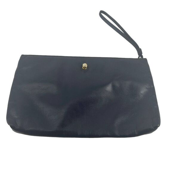 Ruth Saltz Clutch Handbag Vintage Leather Navy Blue Lion Classic Evening Purse - Picture 7 of 11